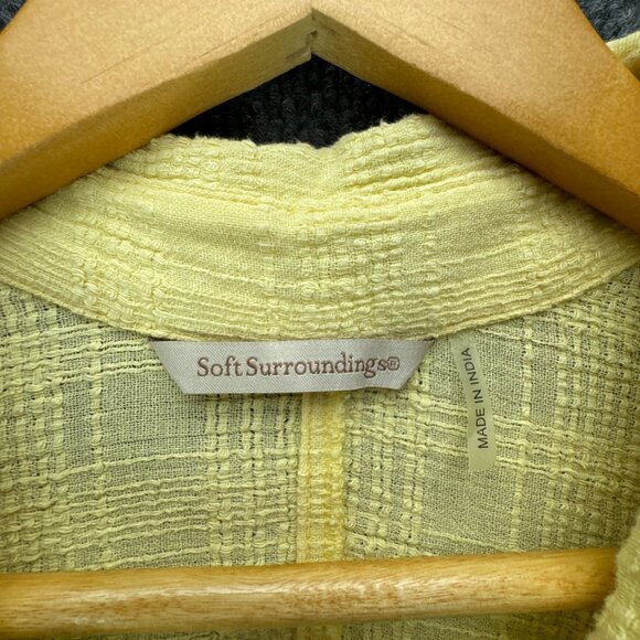 Soft‎ Surroundings Tunic Shirt Womens 3X Yellow Button Up Textured Gauze - Picture 8 of 15